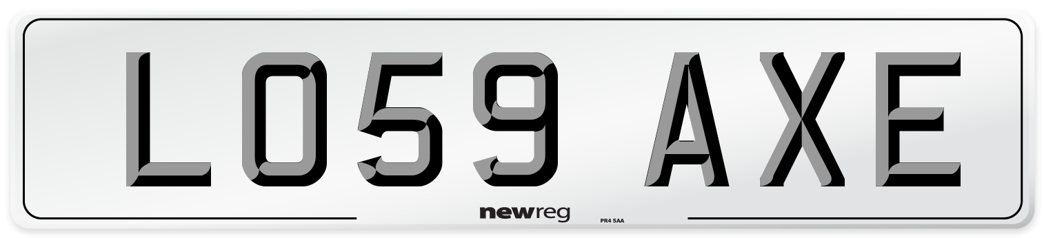 LO59 AXE Number Plate from New Reg